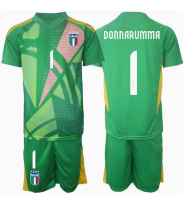 Italien Gianluigi Donnarumma #1 Målvakt Bortatröja Barn EM 2024 Kortärmad (+ Korta byxor)